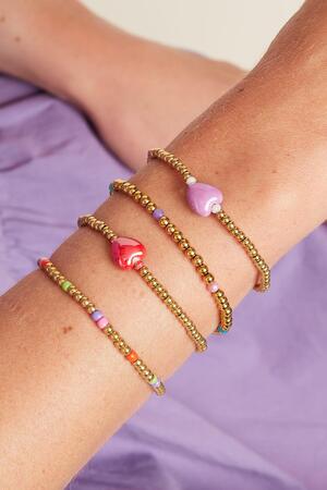 Hart armband - #summergirls collection Paars Ceramics h5 Afbeelding2